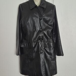 Danier Black Leather DuPont Thermolite Active Insulation Trench Coat